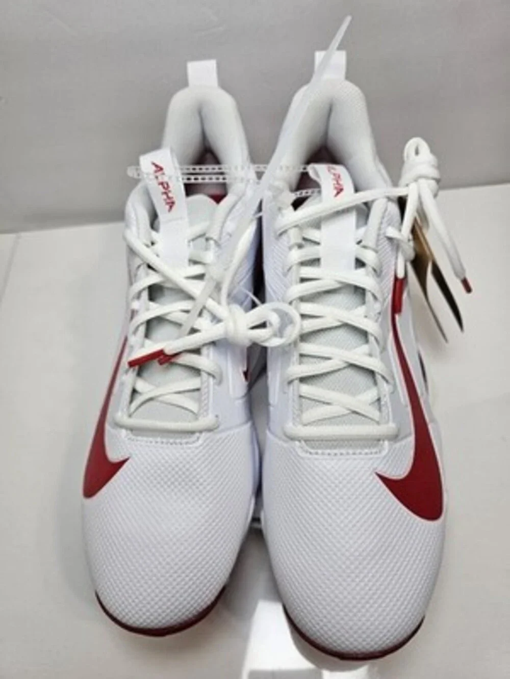 Nike Alpha Huarache 4 Elite Baseball Cleats White Red FN0028-102 Men's Size 11